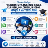 🗨💻MUSTAQIL ISHLAR 🎬💬 (darsliklar, kitoblar)